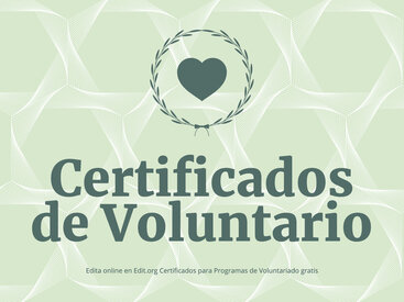 Crea gratis un Certificado de Voluntario personalizado