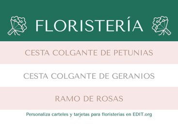 Diseños para Floristerías editables online