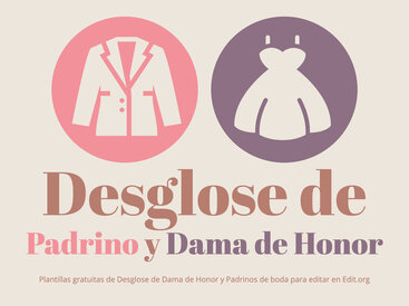 Plantillas de Desglose para Damas de Honor y Padrinos