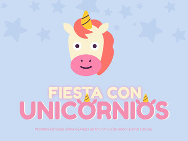 Invitaciones de Unicornio para editar e imprimir gratis