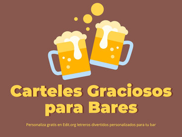 Carteles de bares graciosos para descargar gratis