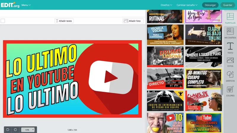 Plantillas de diseño gráfico editables para promocionar canal de youtube