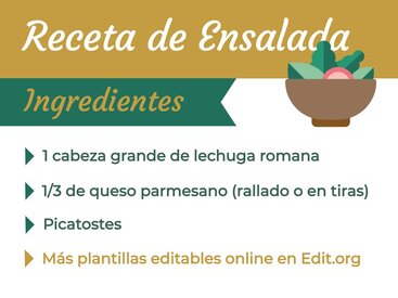 Plantillas para Recetas de Cocina editables