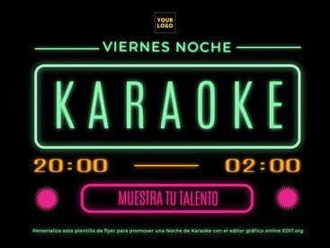 Flyers para fiestas de Karaoke editables